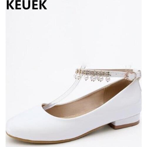 New White Black Leather Shoes Cildren Performance High Heels Girls Princess Breathable Baby Toddler Kids Shoes 02C