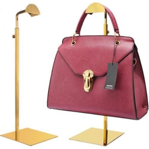 Hot sale high-grade gold handbag display stand stainess steel men/womens bag holder fashion wig purse silk scarf display rack