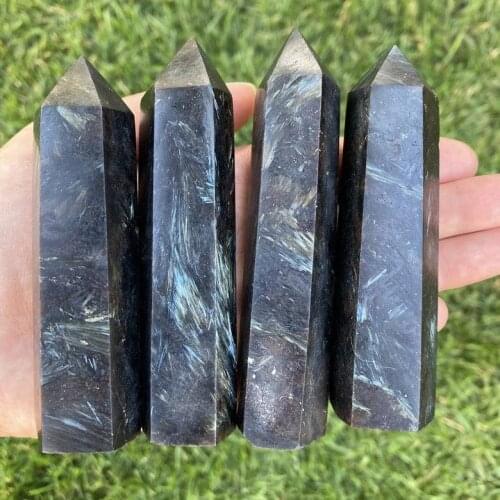 Natural Astrophyllite Quartz Crystal Point Firework stone Single Terminated Tower Chakra Healing Gemstone Home Decor 1pc