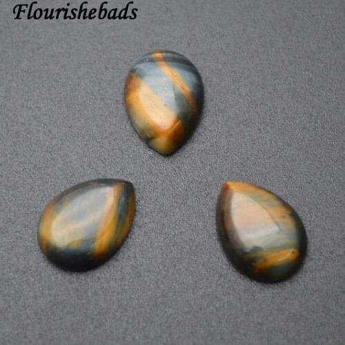 Natural Yellow Blue Tiger Eye 13x18mm Stone Tear Drop Pear Shape Cabochon 30pc Per Order