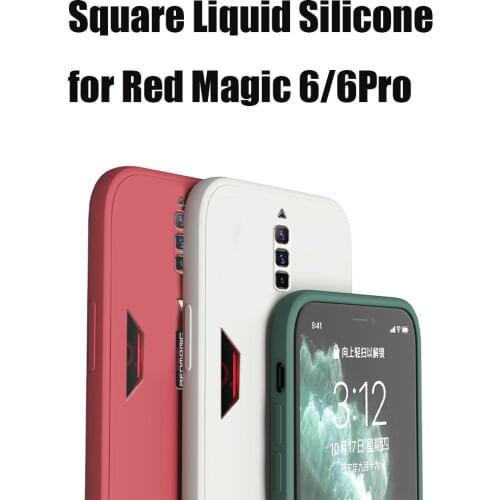 New Original Square Liquid Silicone Soft TPU Shockproof Case for ZTE Nubia Red Magic 6 Pro