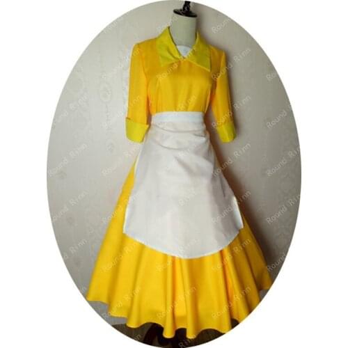 The Princess and the Frog Tiana Cosplay Costume Yellow Custom Made Halloween Dress