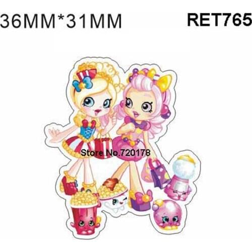 36*31MM Girl Resin Planar Cartoon Flatback Resin Cabochon Hairbow DIY Crafts Accessories 50pcs RET765H