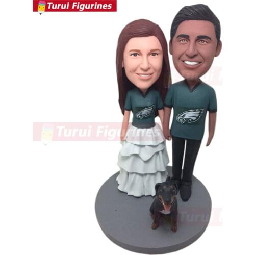 Wedding Eagles Groom Bride Personalized Wedding Cake Toppers Custom Bobble Head Wedding Topper