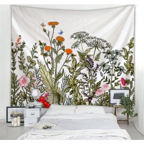Fresh Little Flowers Printing Big Wall Mounted Cheap Hippie Wall Hanging Bohemian Wall Tapestry Mandala Wall Art Decoration