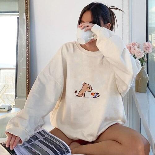 Sweat Disney Princess Sweatshirt Woman Crewneck Vogue Kawaii Harajuku White Sport Top for Girl 2021 Elegant Sudadera Mujer