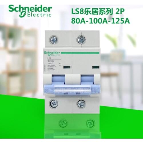 Schneider air switch high rated current circuit breaker LS8 series 2P 80A 100A 125A