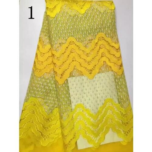 Top quality dyed yarn polyester hollow-out heavy embroidery wave motif lace fabric,8 colors available,XERY-SJ160807B