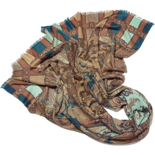 High grade 100%cashmere exquisite printed womens boutique scarf shawl pashmina 65x180cm