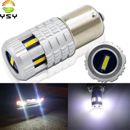 YSY 1pc BA15S 1156 P21W BAU15S 1156 PY21W Canbus Car Bulb 6 CSP 1860 LED Reverse DRL Turn Signal White Yellow indicator Light