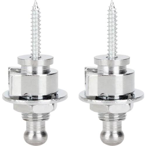 2Pcs Silvery Guitar Strap Lock Botton Schaller Style Straplocks Electric Acoustic Guitar Bass Strap Locks Parts & Accessories