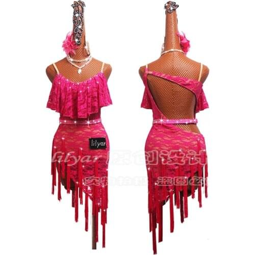 New Latin Dance Dress Competition Dress Costumes Skirt Performing Dress Adult Customize Children Red Matador Skirt Split Skirtes