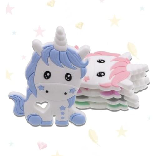 Kovict 20pcs Cartoon Animals Silicone Teether Food Grade Pendants DIY Pacifier Chain Necklace Accessories Baby Care Molar Toys