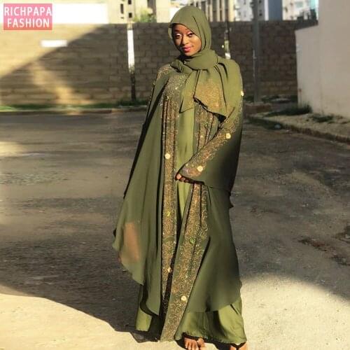 2020 Ankara Abaya Muslim African Dresses For Women Kaftan Nigerian Clothes Maxi Dress Kenya Robe Africaine Mujer Djellaba Femme