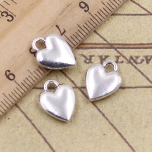 25pcs Charms Heart 14x10mm Antique Silver Color Pendants Making DIY Handmade Tibetan Finding Jewelry For Bracelet