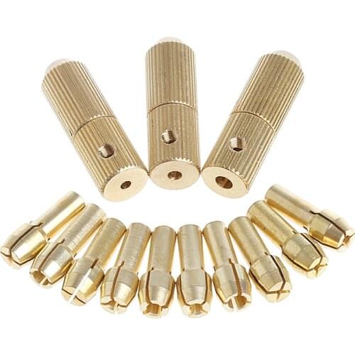 3+10Pcs 0.5-3.2mm Micro Twist Hand Drill Kit Chuck Electric Drill Bit Collet Drop Ship