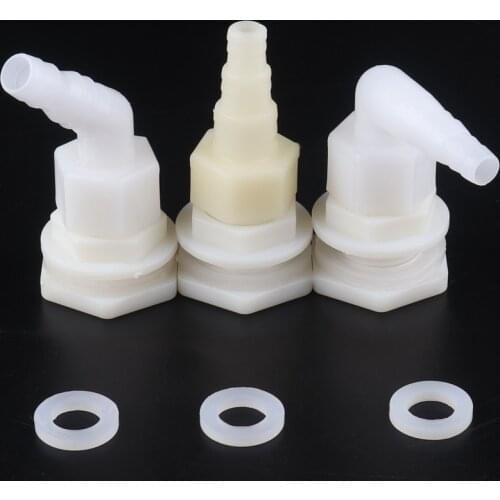 4Sets 1/2" ABS Aquarium Fish Tank Outlet Connectors Water Tank Adapter Bucket Joints Connector Drainage Pipe Fittings