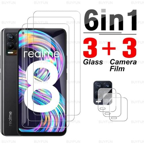 6in1 Camera Lens Film For OPPO Realme 8 HD Front Tempered Glass for realme realmi 8 7 4g 5g realmy 8 7 pro 7i safety glass