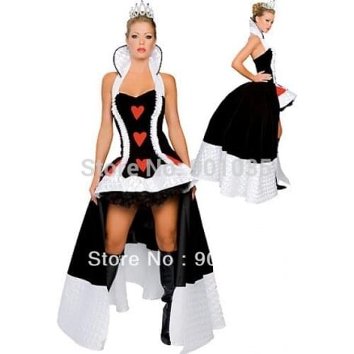 8119 queen of heart costume with crown alice in wonderland costume