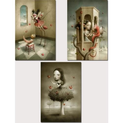 Mark Ryden Pop Surrealism 1 Panel Abstract Wall Art Oil Painting Poster Canvas Painting Print for Living Room Home Decor 03