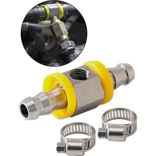 Automobile Fuel Pipe Fuel Pressure T-connector Adapter Port Fuel Pipe Fuel Pressure Gauge T-barb Connector