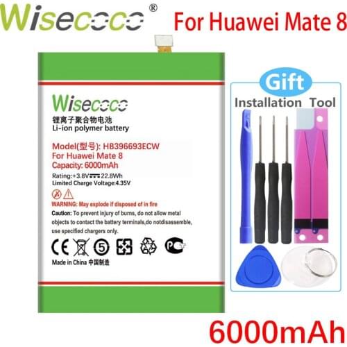 Wisecoco 6000mAh HB396693ECW Battery For Huawei Mate 8 NXT-AL10 NXT-TL00 NXT-CL00 NXT-DL00 mate8 NXT-L09 NXT-L29 Phone