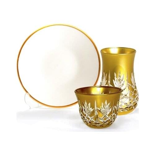 Drop Efe Tea & Arabian Coffee Cup Set 18 Pieces Pineapple special Gold