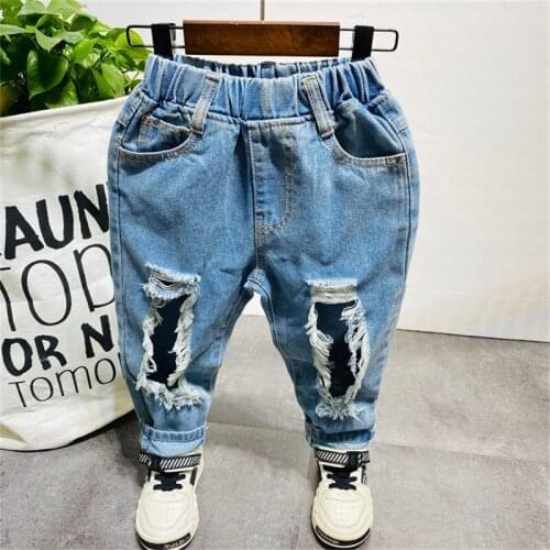 Toddler Boys Jeans Summer Leisure Hole Denim Pants For Boy 2 3 4 5 6 Years Baby Kids Trousers High Quality Children Pants 2020
