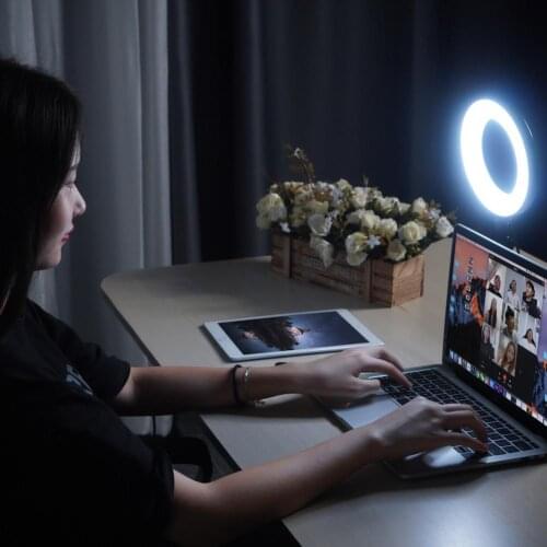 Selfie Ring Light For Laptop Computer Cellphone Desktop Youtube Ring Lamp Video Conference Lighting Kit With Sucktion Kit