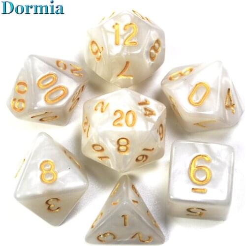 7Pcs/Set Polyhedral Marble Effect dice, For DND and RPG Board Game,as Gift