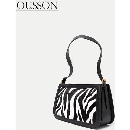 OUSSON Fashion, leisure, light and versatile one-shoulder messenger portable leather underarm baguette shoulder bag