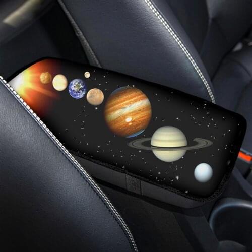 INSTANTARTS Fashion Galaxy Design Washable Car Accessories Car Armrest Center Pad Polyester Fabric Center Console Storage Cover