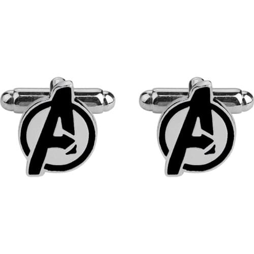 Mens Fashion A Single Alphabet Cufflinks Silver Color Letter Cuff Button for Male Gentleman Shirt Wedding Cuff Links Gifts