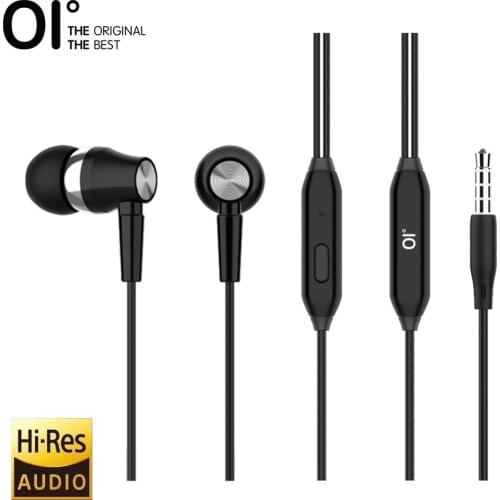 OI J3 Earphone In Ear Headphone Headset Wired Earphones Noise Cancelling HIFI SOUND with HD Microphone-Black