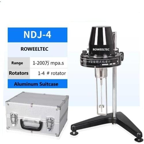 NDJ-4 Rotary Viscometer Viscosimeter Viscosity Meter Fluidimer with 1-4# Rotator ATT