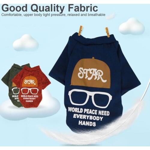 New Style Autumn and Winter Dog Shirts Outfit Teddy Dog Cat Clothes Glasses No Hat High Quality Cute Dog Fashion Hoodies Hot