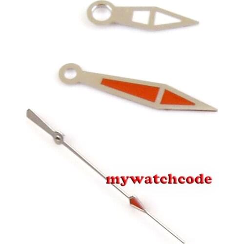 Orange silver watch hands for Miyota 8205 8215 821A mingzhu 2813 movement