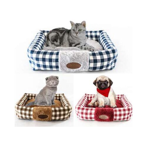 Autumn and Winter Warm Dog Kennel Fabric Lattice Square Cat Kennel Creative Pet Kennel Detachable Kennel Pet Supplies