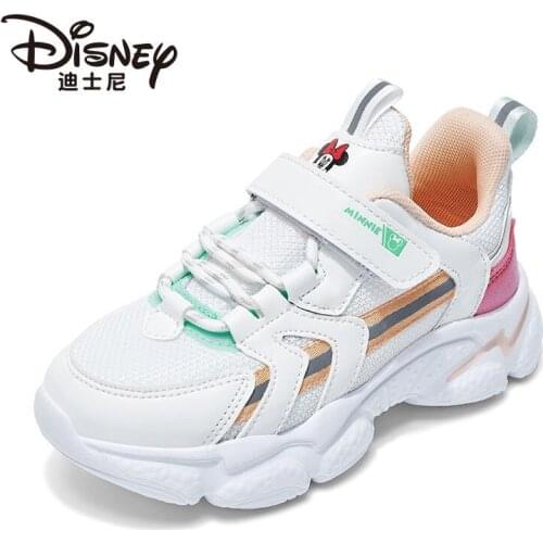 Disney girls casual shoes spring autumn new soft-soled wear-resistant princess shoes baby students breathable sports shoes