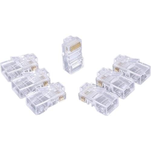 RJ45 8P8C Through Hole CAT5E Network Cable Connector With Super Class 5 Crystal Head Cable Connector