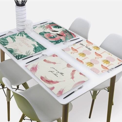 Flamingo Napkins Table Pink Napkins Cloth Towel For Home 43*32Cm Linen Napkin For Kitchen Nordic Decoration Napkins Table Mats