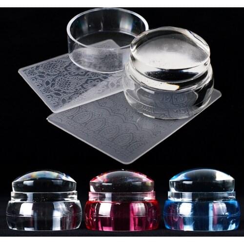 3pcs Nail Art Stamper Scraper Set Jelly Silicone Stamp Nail Stamping Plates Polish Print Transfer Templates Designs Tool JI621