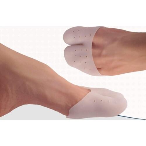 Silicone Toe Cap Protector by (2 Pairs)Silicone Toe Cover and Sleeve Big Toe Protection Silicone Bandage for Ball of Foot, Met