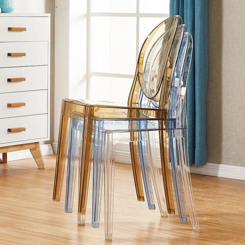Force Transparent Ghost Devil Chair Ins Northern Europe Plastic Crystal Makeup Chair Modern Concise Originality Dining Chair
