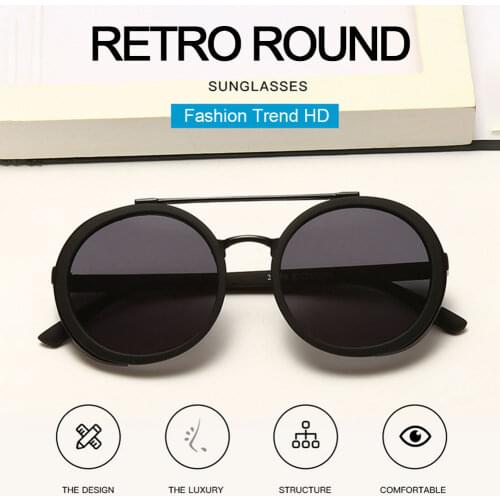 Retro Round Steampunk Sunglasses Men Women Aluminum Mens Polarized Sunglasses Classic Driving Male Glasses Oculos De Sol UV400