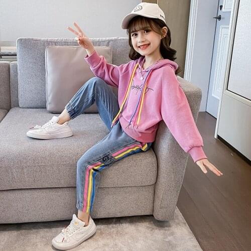 Sweet Spring Autumn Children Clothes Baby Girls Sweatshirts + Pants Kids Teenagers Tracksuit Sport Suits Outwear High Quality