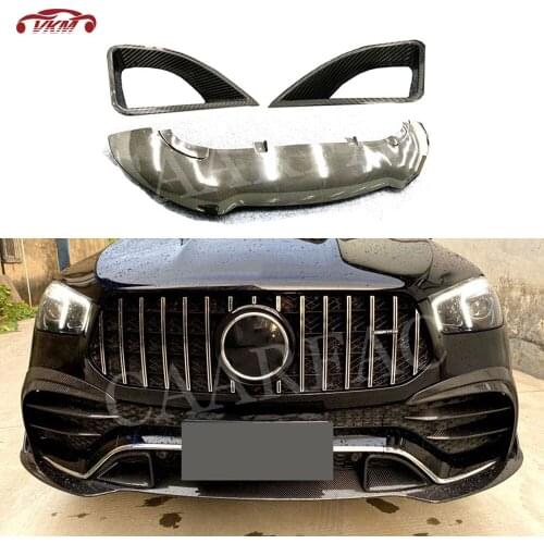 Dry Carbon Fiber Material Front Chin Spoiler Canard Splitters for Mercedes Benz GLE Class W167 GLE53 AMG SUV 2020 UP
