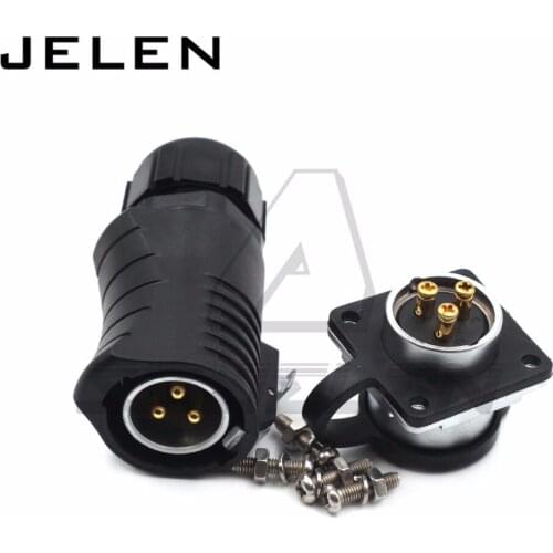 XHE20, IP67 3pin Waterproof Adapter Screw Locking Cable Industrial, Waterproof Connector Screw Locking Joiner 3pin