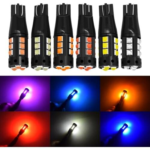 1pcs T10 LED W5W LED Bulb 3030 SMD 168 194 5W5 Car Accessories Clearance Lights Reading Lamp Auto 8-80V 6000K White Amber Red