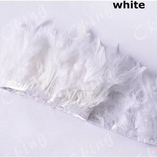 10 Meter 10-15CM White colour fluffy turkey feather trims boas fringes wedding decorations